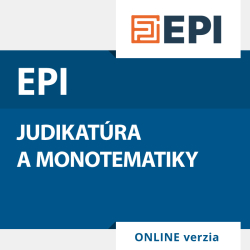 EPI judikat�ra a monotematika - vybran� oblasti